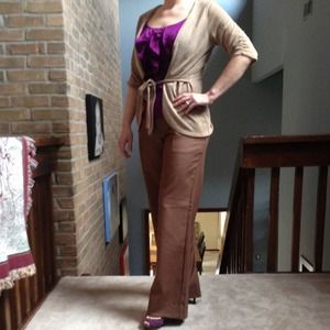 Camel brown Drew fit pants from The Limited