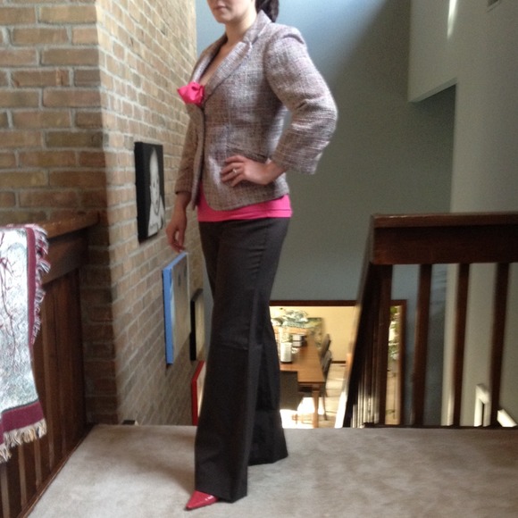 Lovely pink, brown and black tweed jacket