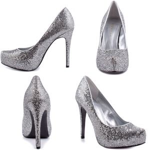 BCBG Parade Silver Candie Glitter Women Shoes