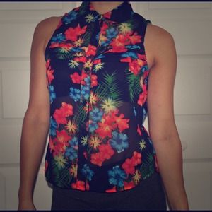 Floral Hawaiian top