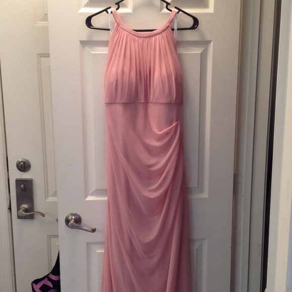 Long soft pink gown dress