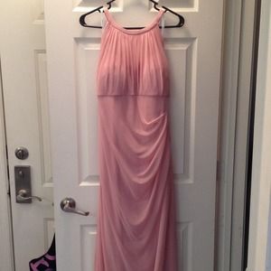 Long soft pink gown dress