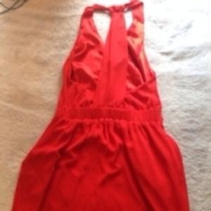 Red halter dress from express