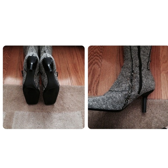 Fabulous Nine West Herringbone Weave Boots, size 6 - Picture 4 of 4