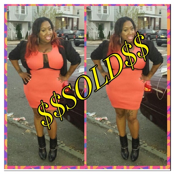 Fashion to Figure Orange Bodycon Dress - Picture 1 of 4
