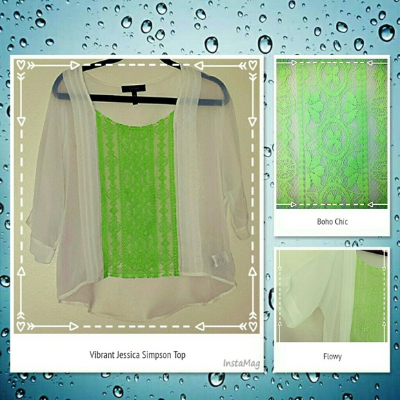Boho chic sheer Jessica Simpson blouse