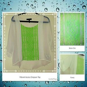 Boho chic sheer Jessica Simpson blouse