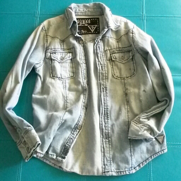 Boys guess denim shirt size 8/10