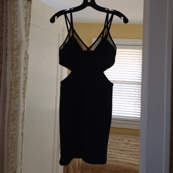 Sheer cut-out body con dress