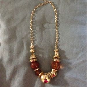 Brown and Gold bead necklace