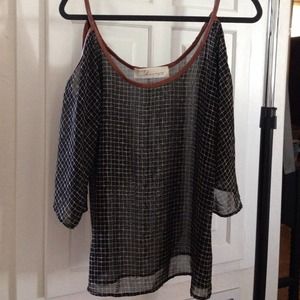 Sheer blouse with cut-out sleeve detail