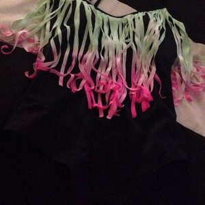 Fringe one piece bathing suit