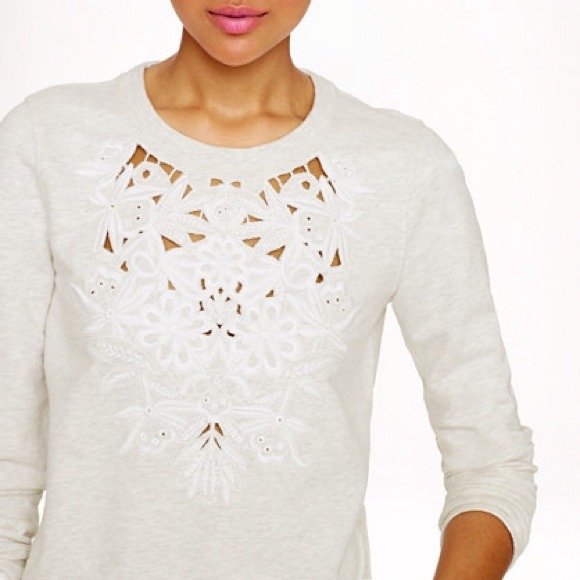 💠Sold💠J.Crew floral cutout sweatshirt - Picture 2 of 4