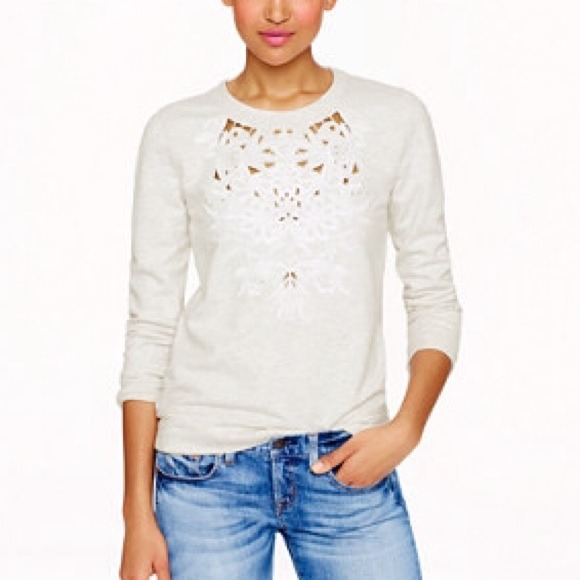 💠Sold💠J.Crew floral cutout sweatshirt - Picture 3 of 4