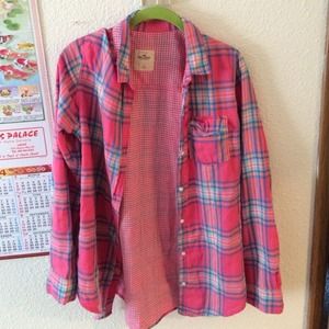 Hollister pink flannel