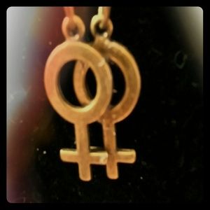 20.5"brass chain with woman to woman love pendant
