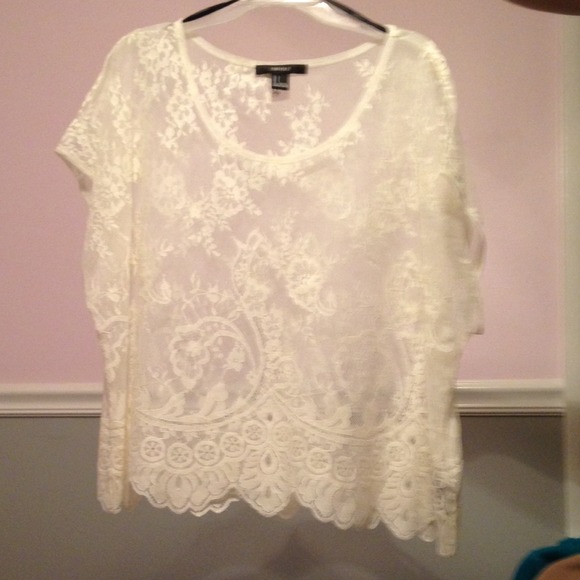 Lace, short sleeve, top.