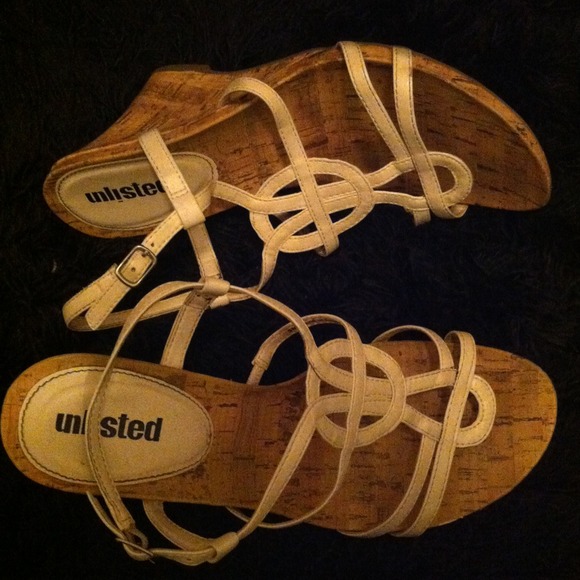 Unlisted white wedge heel sandals