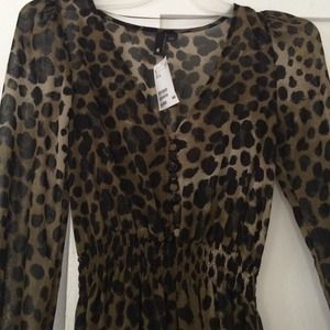H&M leopard chiffon maxi dress
