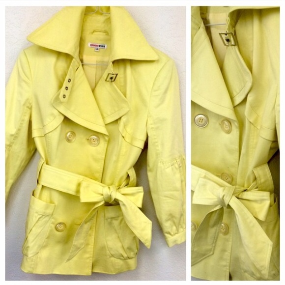 Spring Yellow Trench coat Jacket - Picture 3 of 4