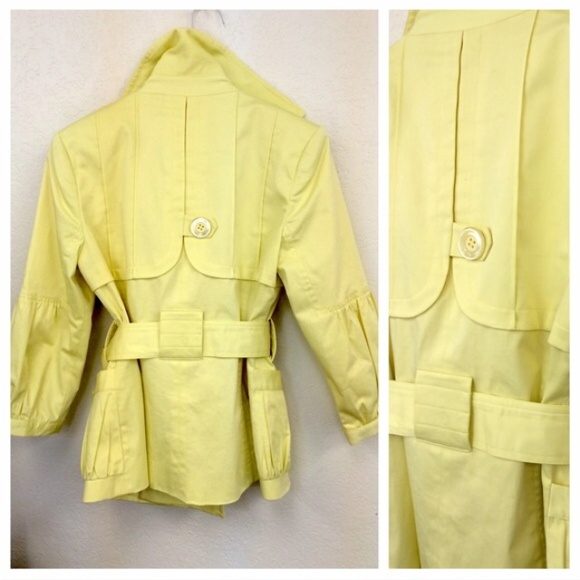 Spring Yellow Trench coat Jacket - Picture 4 of 4