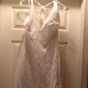 White cotton halter dress