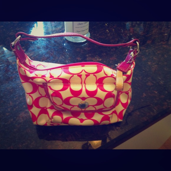 Authentic pink coach small tote