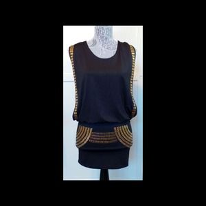 Black & gold Short dress