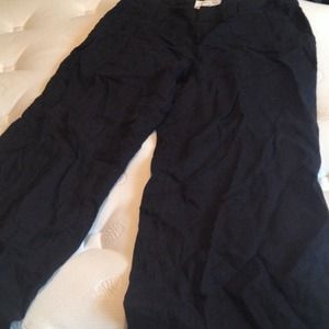 Size 14, 100% linen black wide leg trousers!