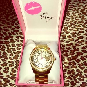 Betsey Johnson Gold Bling Watch