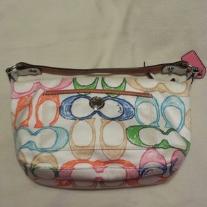 Coach small multicolor scribble handbag