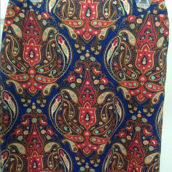 Paisley print pencil skirt