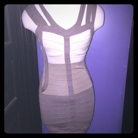 Three Tone Tan Bandage Dress