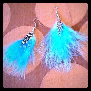 Beautiful blue feather earrings!