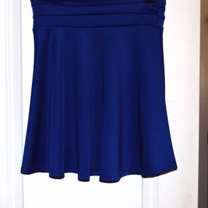 Royal blue high waisted skater skirt