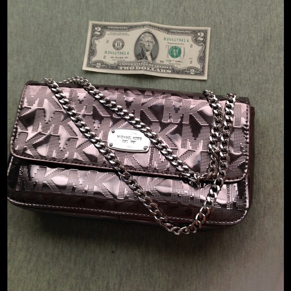 Michael Kors grey  metallic, Multi wear chain.