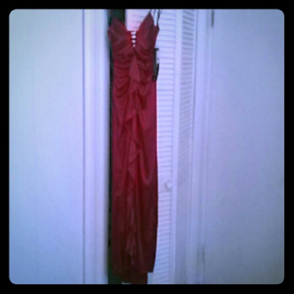 Super sexy Silk red evening gown
