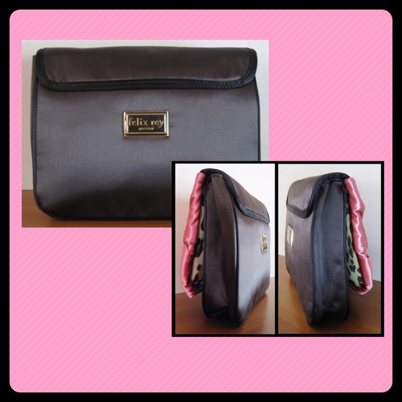 Felix Ray Black & Pink Silk/Satin Bow shoulder bag - Picture 3 of 4