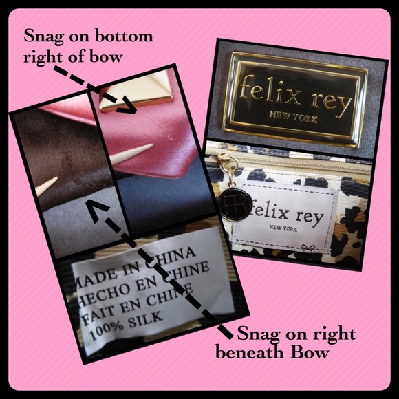 Felix Ray Black & Pink Silk/Satin Bow shoulder bag - Picture 4 of 4