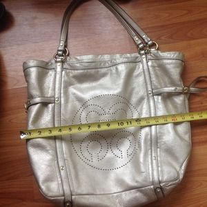 Soft gold large Coach purse