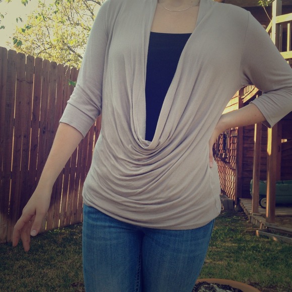 Hip cowl neck shirt