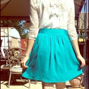 Turquoise wavy forever 21 skirt!!!