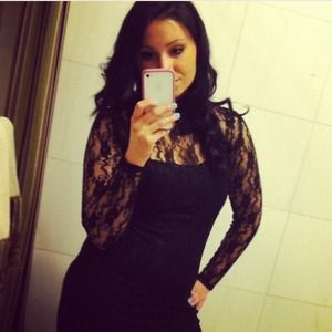 CHEAP PRICE 🌺 Lace black long sleeve mini dress