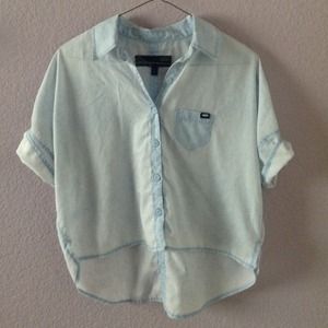 Light blue breezy button up