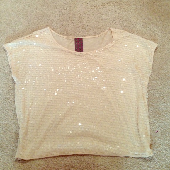 Peach sequin top