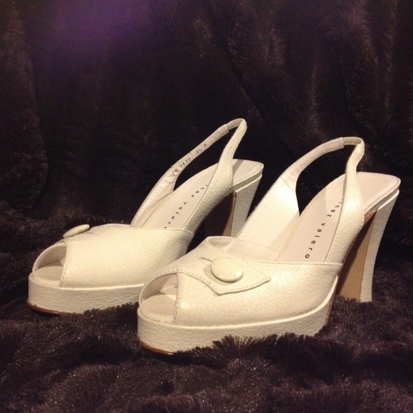 Martinez Valero ivory platforms size M 7.5,