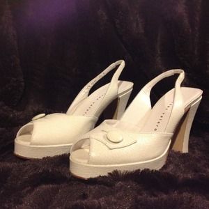 Martinez Valero ivory platforms size M 7.5,
