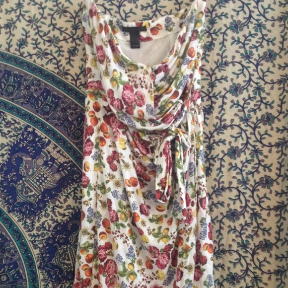 MANGO strapless fruit dress