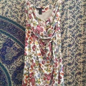 MANGO strapless fruit dress