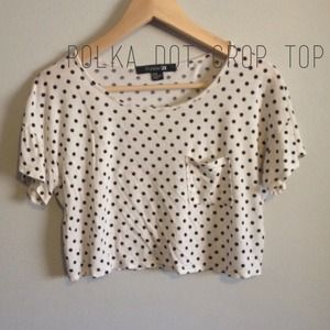 NWOT Off-white Polka Dot Crop Top